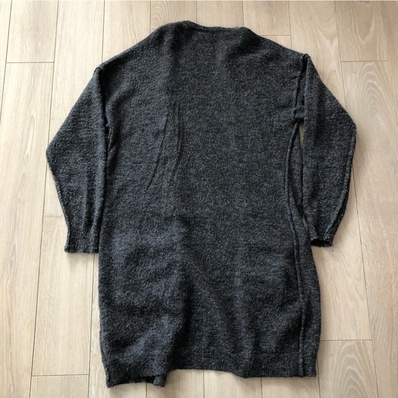 Anthropologie Wool Blend Open Front Pocket Cardigan in Grey Size M - Picture 4 of 10